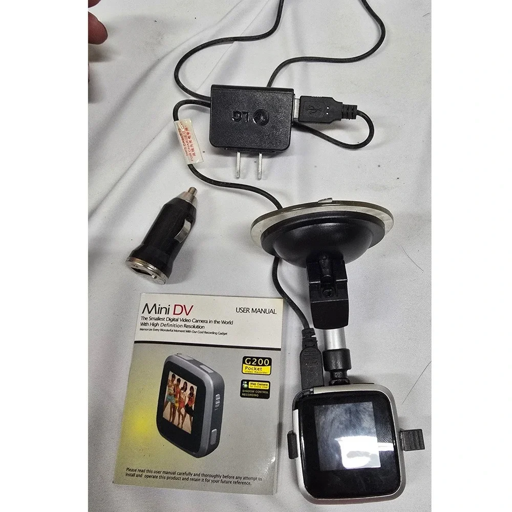 Mini DV G200 Pocket Digital Video Recorder Camera with Mount and Accessories